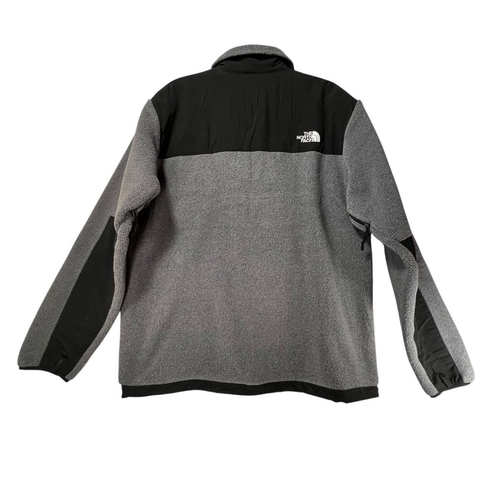 The North Face Polartec Denali Mens Full Zip Gray Black Fleece Jacket Pockets L - Picture 2 of 14
